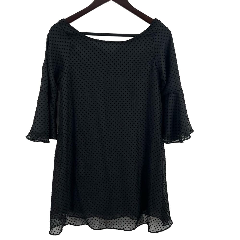 Judith March Black Swiss Dot Dress Size Small